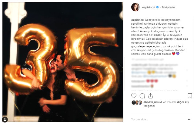 Özge Özpirinççi'den duygusal kutlama