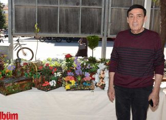 İsmail Haboğlu, çiçek tanzimlerini ÇYDD Bahar Kermesi'nde dernek yararına satışa sundu